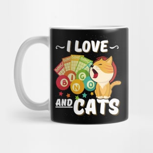 Gambling Cat Lover I Love Bingo And Cats Bingo Player Bingo Game Mug